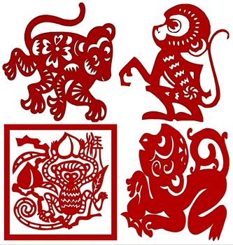 Chinese paper-cut Chinese zodiac  monkey