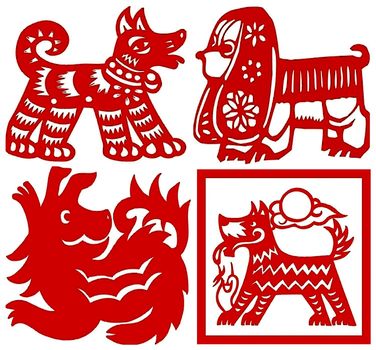 Chinese paper-cut Chinese zodiac  dog