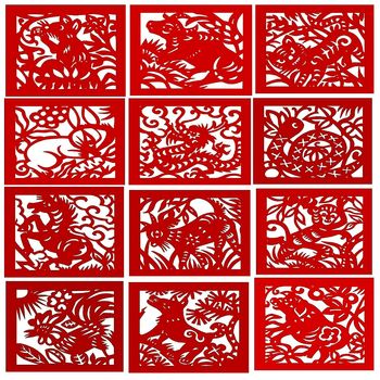 Chinese paper-cut Chinese zodiac all