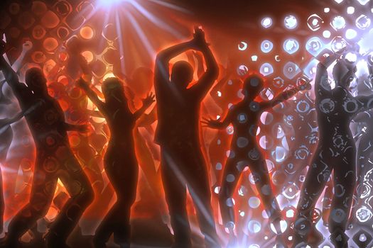 many people are dancing in a disco