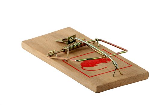 Isolated mouse trap on white