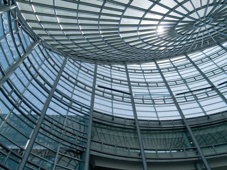 An interesting glass ceiling on a modern building