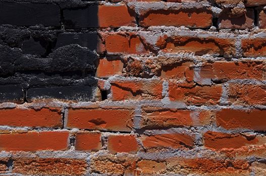 A red brick wall looks like an American Flag.