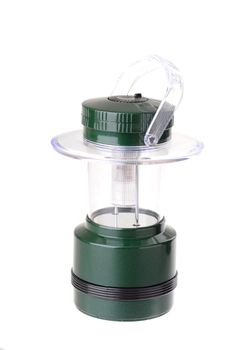 Battery operated lantern on a white background.