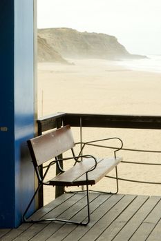 Winter scene at Santa Cruz beach, Portugal