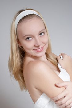 Close-up portrait of sexy caucasian young girl