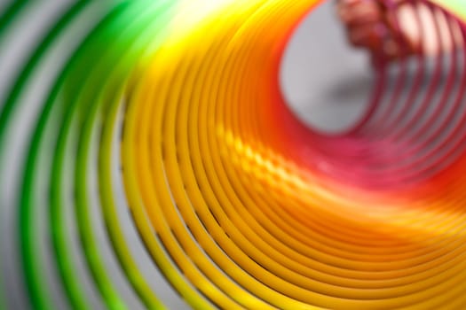 Colorful coil on a black background