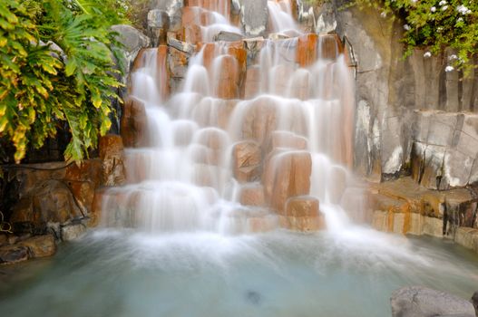 Small waterfall. Note that the water is in motion blur.