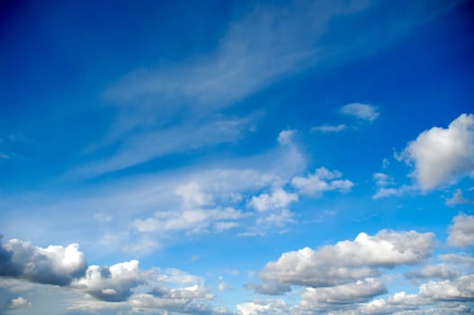 White clouds and a blue sky