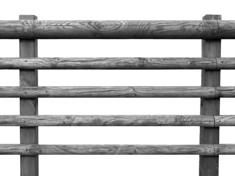 Wooden fence isolated over white