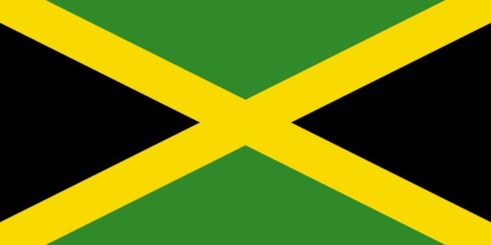 Flag of Jamaica (green, yellow, black colours)