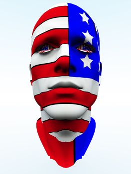 American head with the American flag on it.