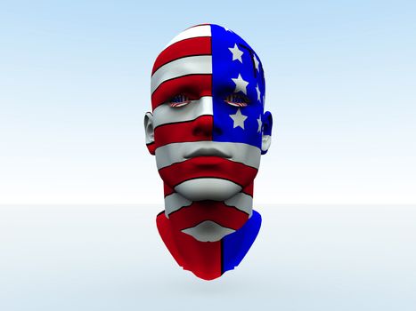 American head with the American flag on it.