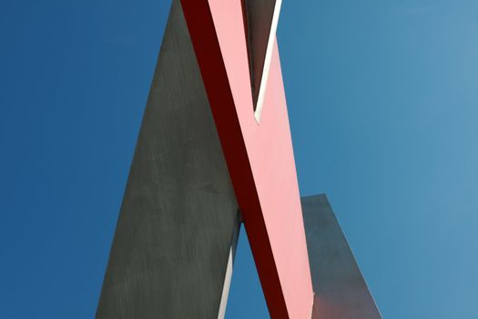 fragment of abstract monument over sky