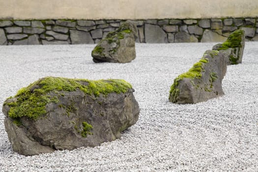 Stone and Sand Garden at Portland Japanese Garden Closeup