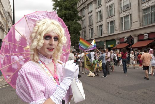 LONDON - JULY 4: Gay Pride participants in the its 37th edition July 4, 2009 in London, England.