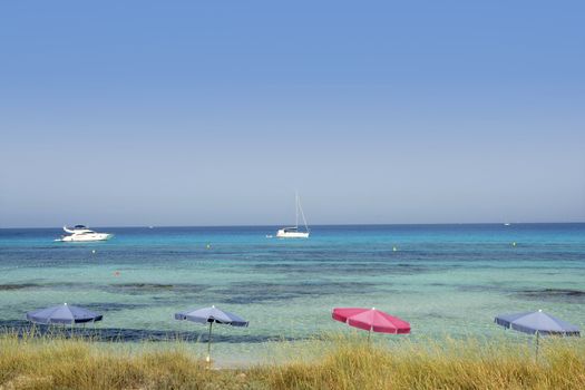 Formentera island near Ibiza in Mediterranean Spain summer