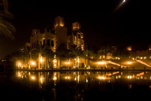 View of the Madinat Jumeihra at night