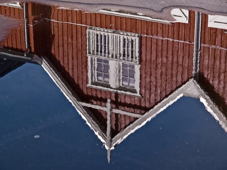 A small water pond with reflection of modern classical design beach summer 