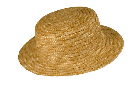 Straw hat on white background