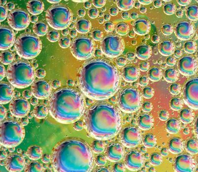 A psychedelic background of an oil and water mixture