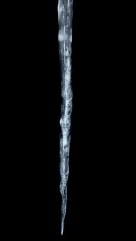Macro of an icicle isolated on black