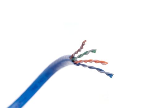 Category 6 Network Cable Curved Towards from the left side