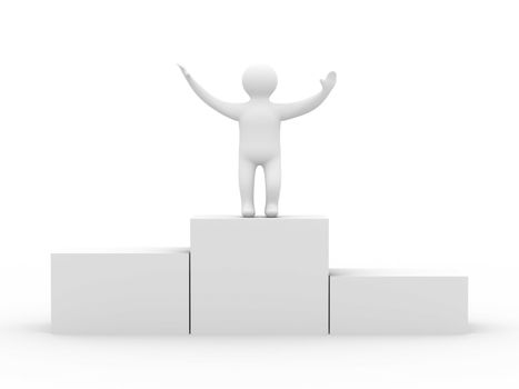 Rewarding of the winner. Isolated 3D image