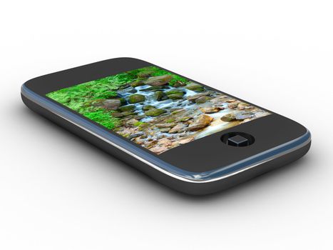 phone on white background. Isolated 3D image