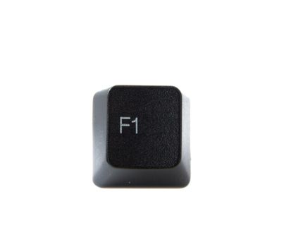 The F1 Key from a black computer keyboard
