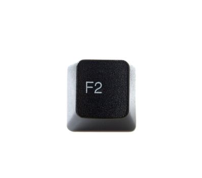 The F2 key from a black computer keyboard