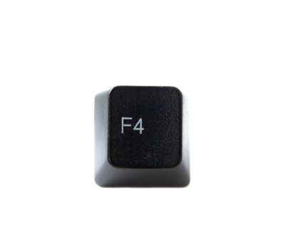 The F4 key from a black computer keyboard