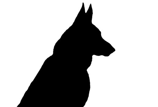 A black German Shepherd Silhouette