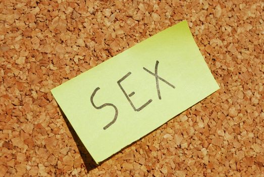 sex concept word on a sticky note