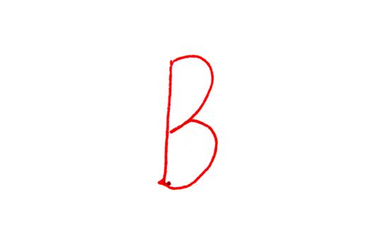 Handwritten Letter Grade B written in red ink