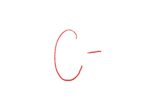 Handwritten Letter Grade C- written in red ink