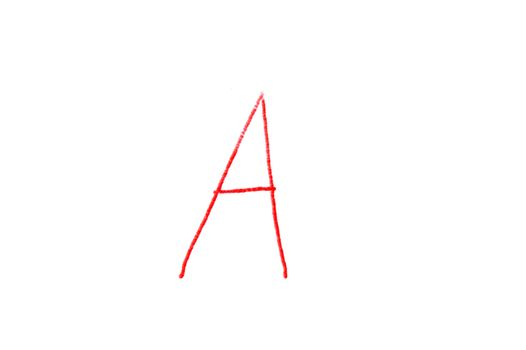 Handwritten Letter Grade A written in red ink