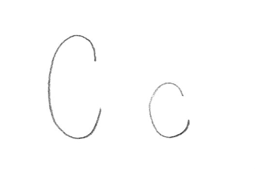 Hand written letter C, both upper and lower case
