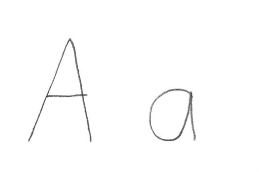 Hand written letter A, both upper and lower case