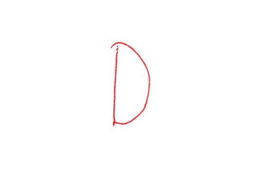 Handwritten Letter Grade D written in red ink