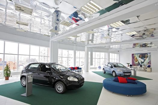 Interior of a modern motor show