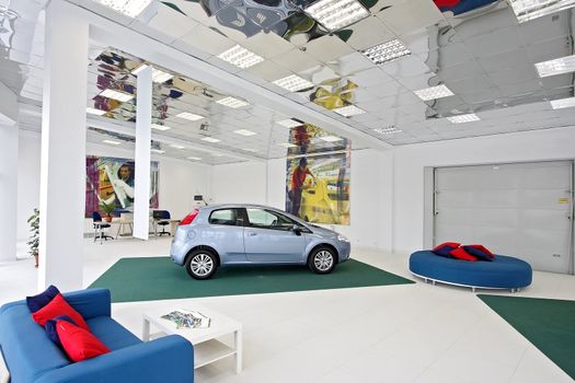 Interior of a modern motor show