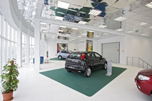 Interior of a modern motor show