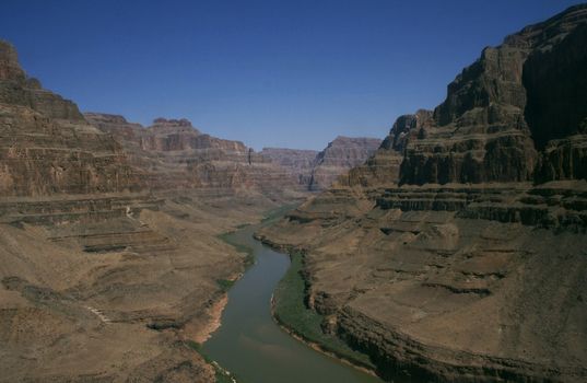 Colorado river in Grand Canyon among the rocks