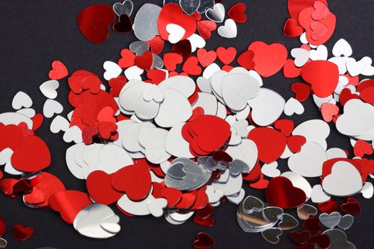 red and silver hearts