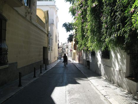 White wash walls from a narrow Barcelona street