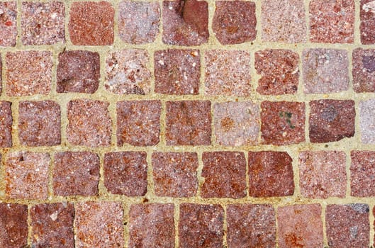 Tiled stonework structure.