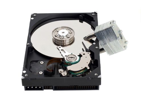 A strong lock through a harddrive.