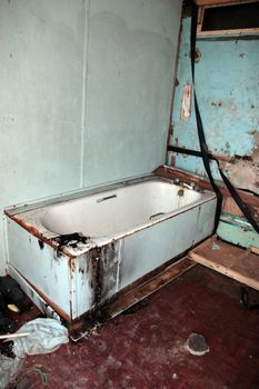 an abandoned bath in a seaside town