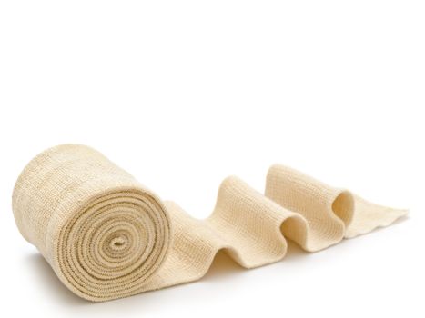 photo of the elastic bandage against the white background